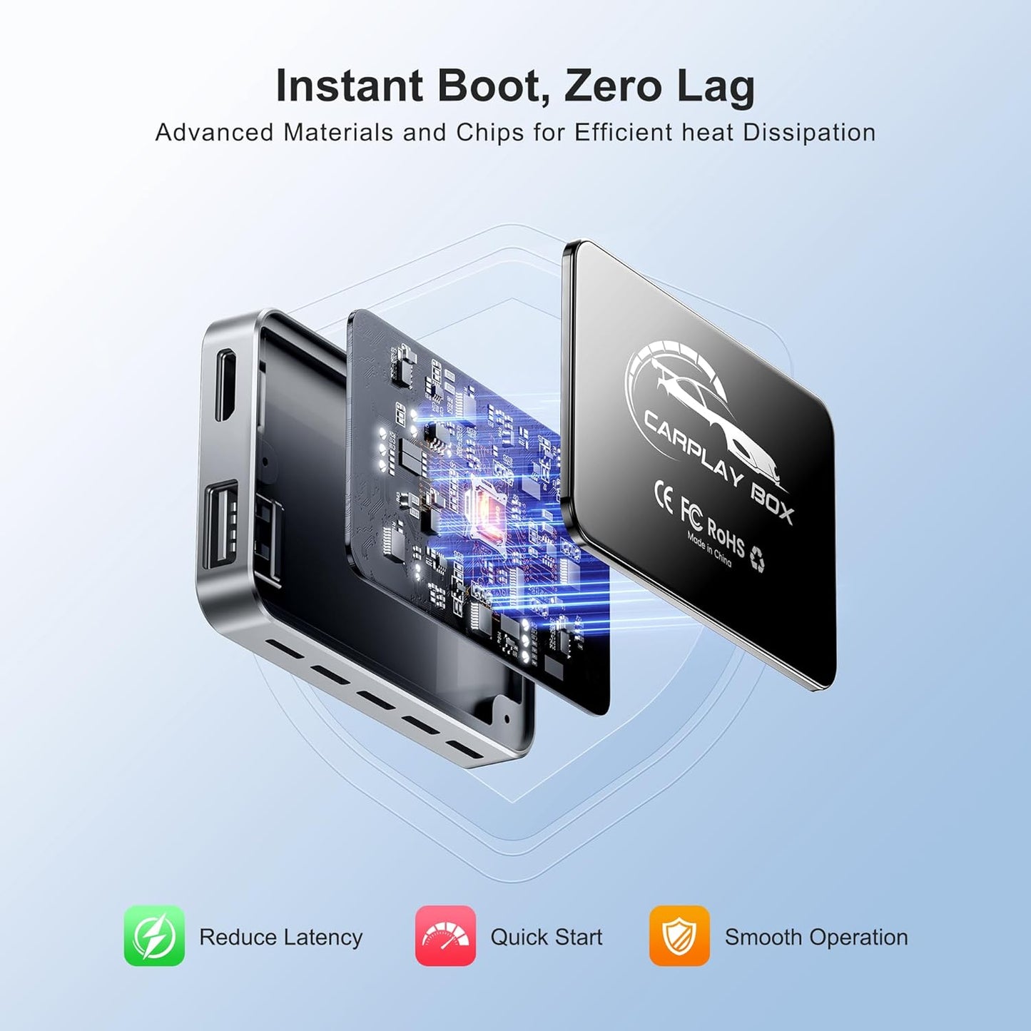 DEFTUN AI Box Wireless CarPlay & Auto Adapter - Plug & Play, Dual-Band WiFi, Bluetooth 5.0, 4K Video Support, Android 12.0 System, Compatible with Factory CarPlay & Android Auto