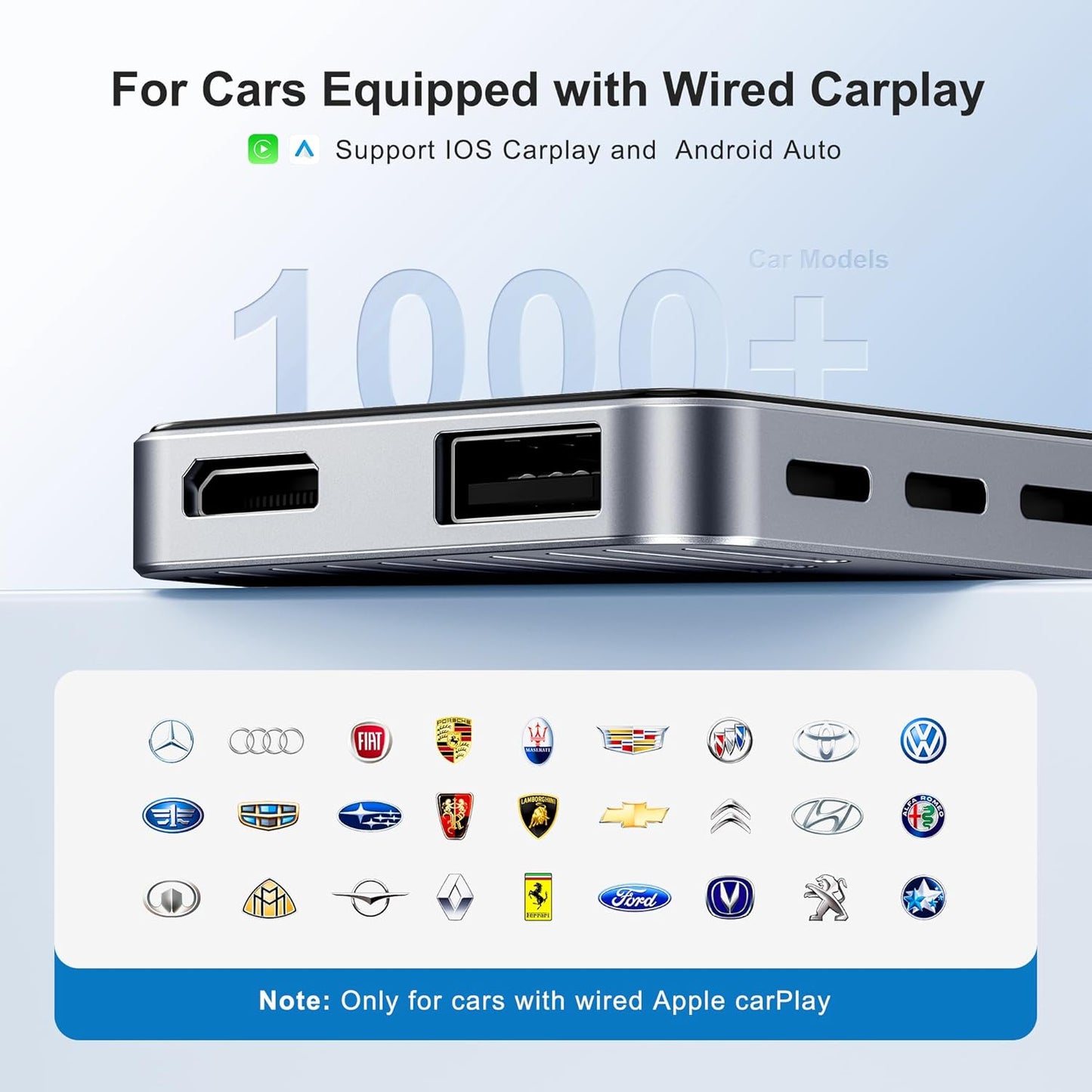 DEFTUN AI Box Wireless CarPlay & Auto Adapter - Plug & Play, Dual-Band WiFi, Bluetooth 5.0, 4K Video Support, Android 12.0 System, Compatible with Factory CarPlay & Android Auto