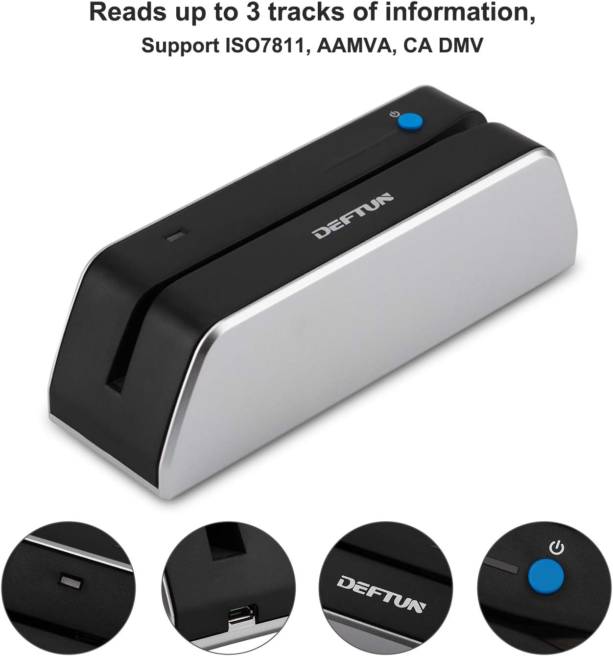 Deftun Bluetooth MSR-X6(BT) MSRX6BT Magnetic Stripe Card Reader Writer Encoder Mini Portable